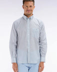 Chemise à motifs Eden Park bleue pour homme | Georgespaul