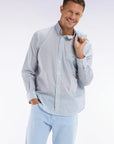 Chemise à motifs Eden Park bleue pour homme | Georgespaul
