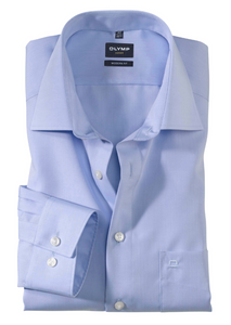 Chemise homme infroissable Luxor OLYMP droite bleue | Georgespaul