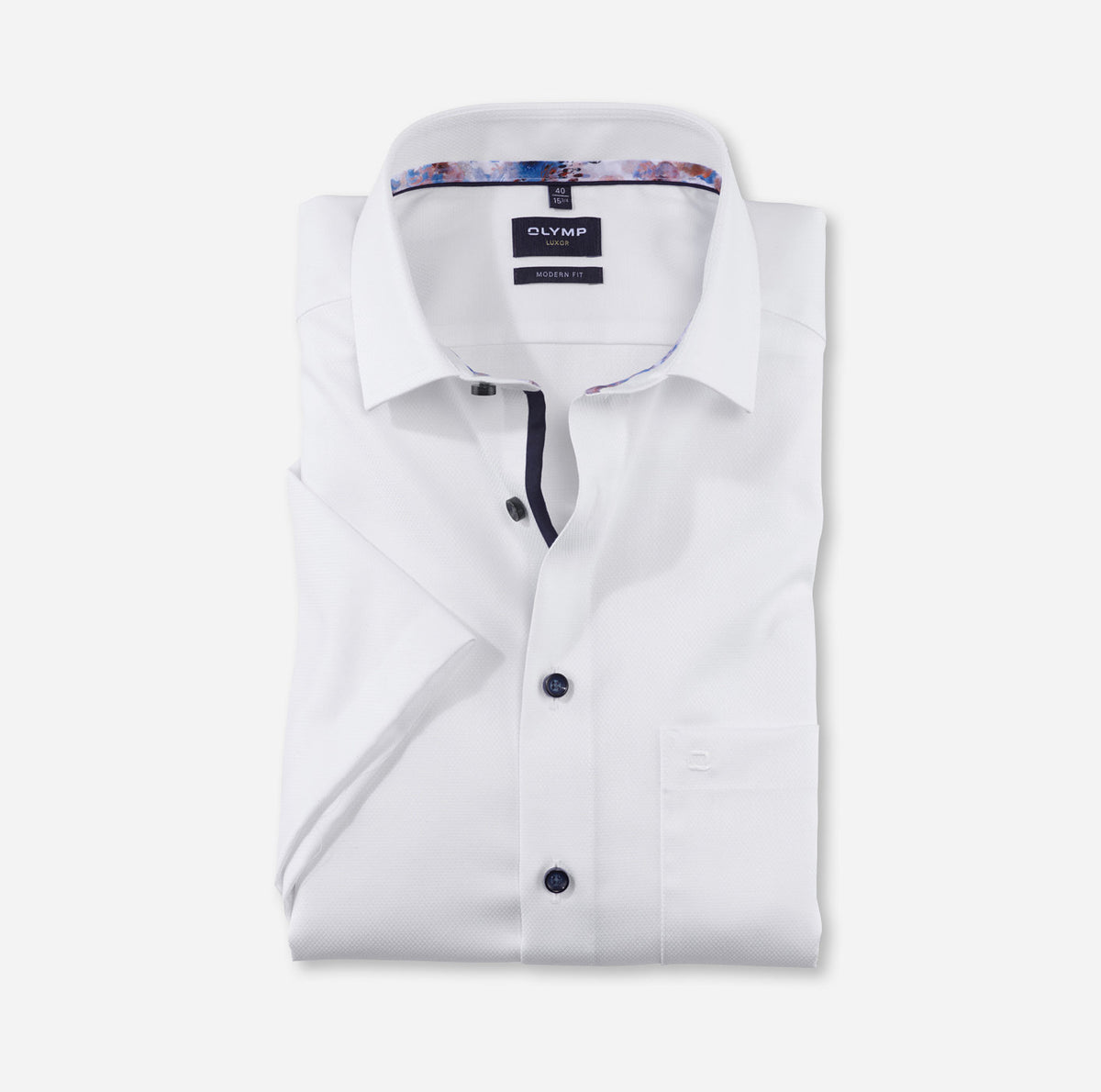 Chemise Luxor OLYMP droite blanche en coton pour homme I Georgespaul