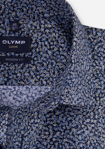 Chemise manches courtes à motifs OLYMP marine