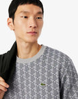 T-Shirt jacquard monogramme Lacoste gris