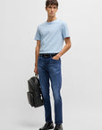 Jean BOSS marine slim en coton pour homme | Georgespaul