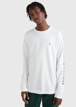 Charger l&#39;image dans la galerie, T-Shirt manches longues Tommy Hilfiger blanc en coton bio
