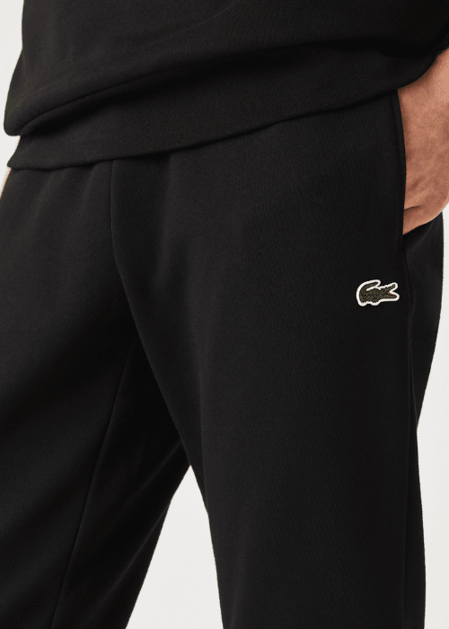 Schwarze Lacoste Jogginghose aus Bio Baumwollfleece Georgespaul