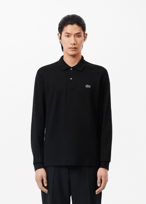 Polo manches longues Lacoste noir Georgespaul