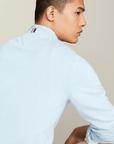 Pull Tommy Hilfiger bleu en coton bio - Georgespaul