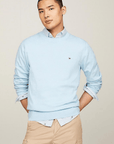Pull Tommy Hilfiger bleu en coton bio - Georgespaul