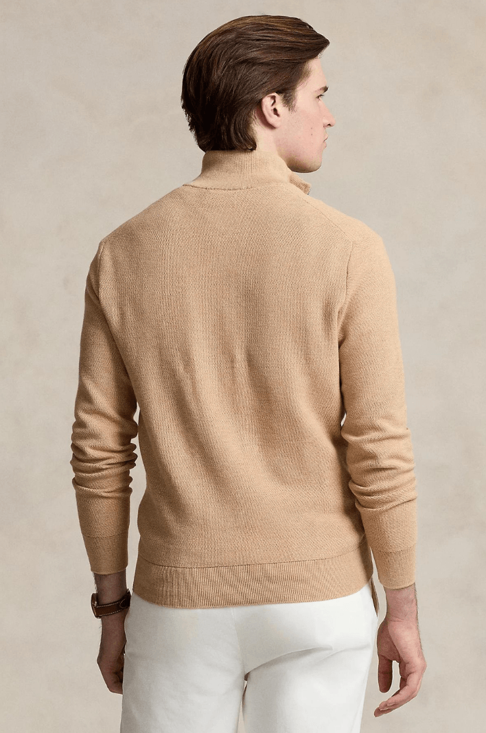 Pull demi zip Ralph Lauren marron Georgespaul