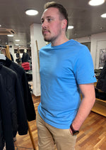 Charger l&#39;image dans la galerie, T-Shirt homme Georgespaul bleu en coton bio (100% Made in France)
