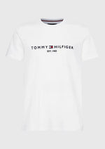 Charger l&#39;image dans la galerie, T-Shirt logo Tommy Hilfiger blanc en coton bio
