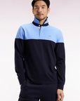 polo-eden-park-manches-longues-homme-bleu-face