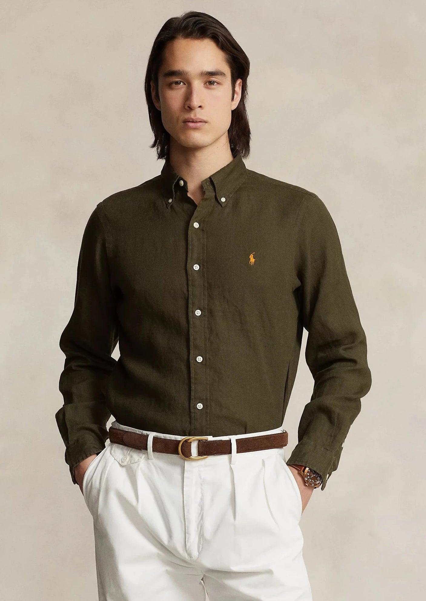 Chemise kaki ralph lauren sale