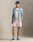 short-de-bain-ralph-lauren-rose-raye-homme-porte