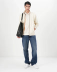 sweat-zippe-boss-home-jaune-porte