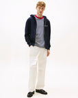 sweat-zippe-tommy-hilfiger-marine-homme-porte