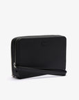 Trousse zippée Lacoste noire en cuir