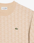 T-Shirt jacquard monogramme Lacoste beige