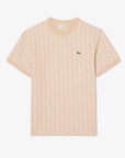 T-Shirt jacquard monogramme Lacoste beige