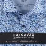Charger l&#39;image dans la galerie, Chemise à motif OLYMP coupe ajustée blanche et bleue
