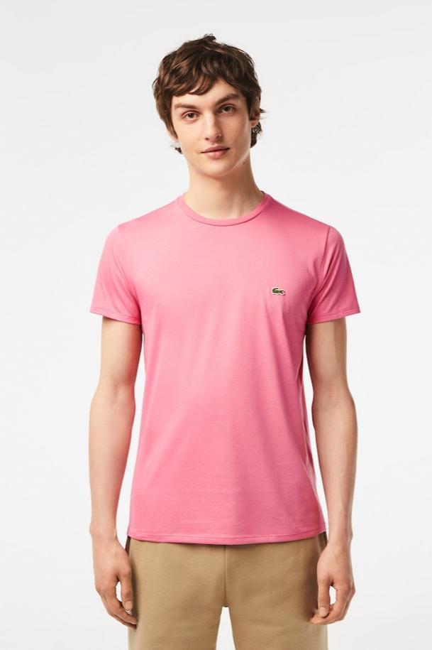 T Shirt Lacoste rose en coton pima pour homme Georgespaul