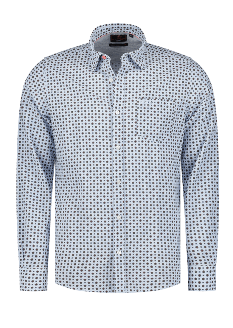 Chemise à motifs NZA bleue - Georgespaul