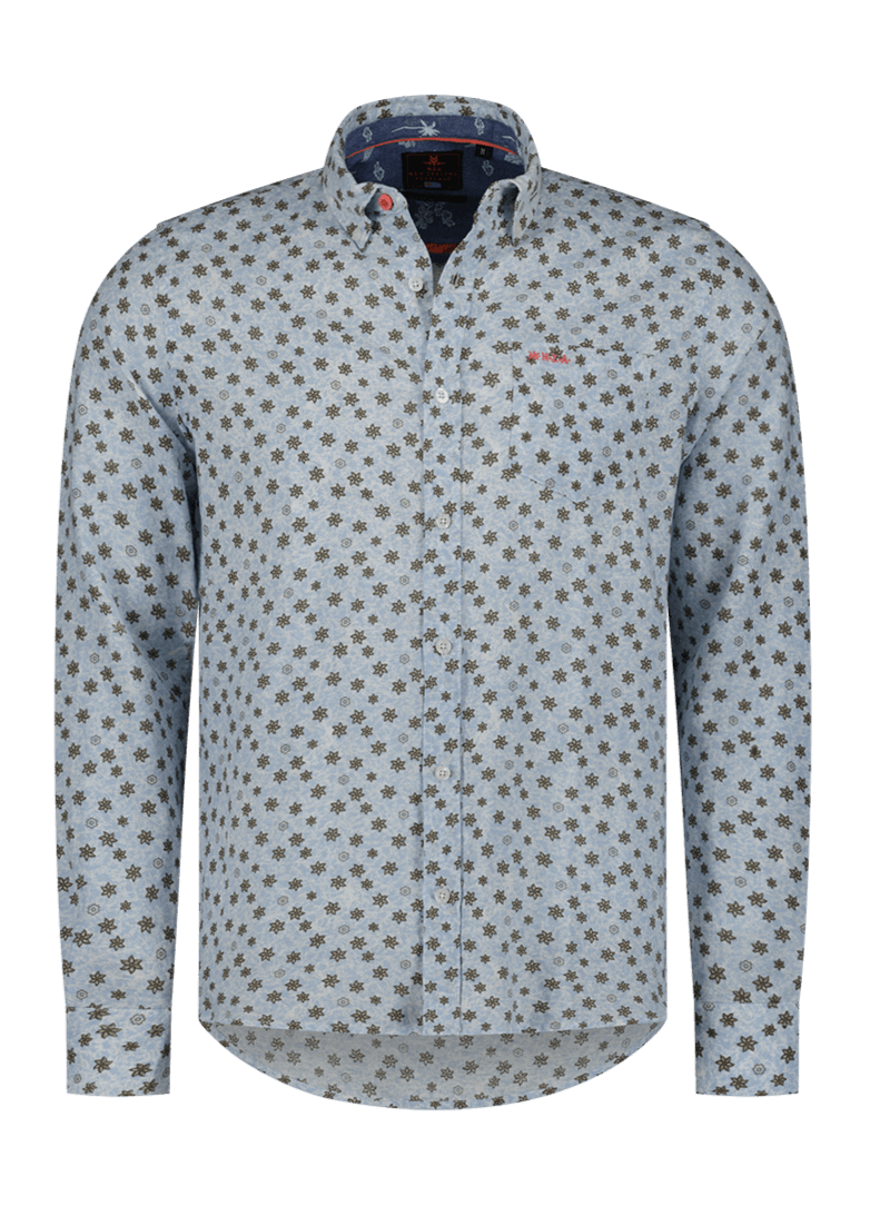 Chemise à motifs NZA bleue - Georgespaul