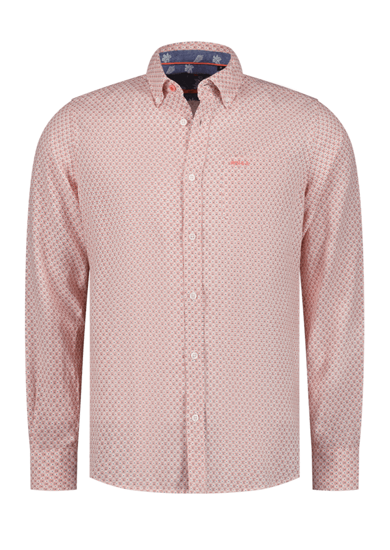 Chemise à motifs NZA rouge en lin - Georgespaul