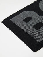 Charger l&#39;image dans la galerie, Echarpe logo BOSS noire en laine

