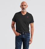 Charger l&#39;image dans la galerie, T-shirt col V Levi&#39;s noir en coton pur homme | Georgespaul
