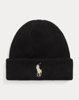 Bonnet unisexe Ralph Lauren noir en laine | Georgespaul