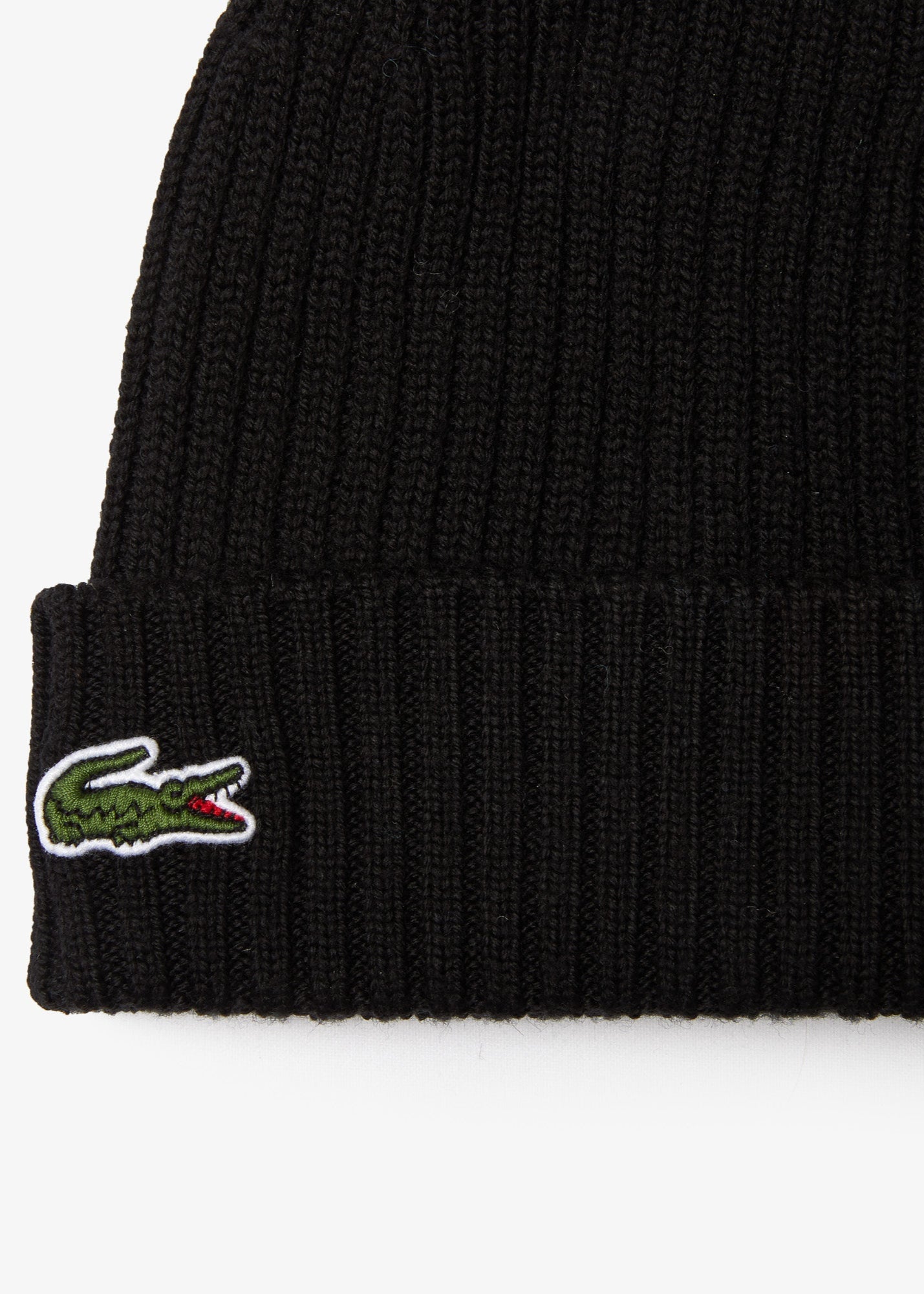 Bonnet Lacoste unisexe noir en laine | Georgespaul