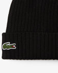 Bonnet Lacoste unisexe noir en laine | Georgespaul