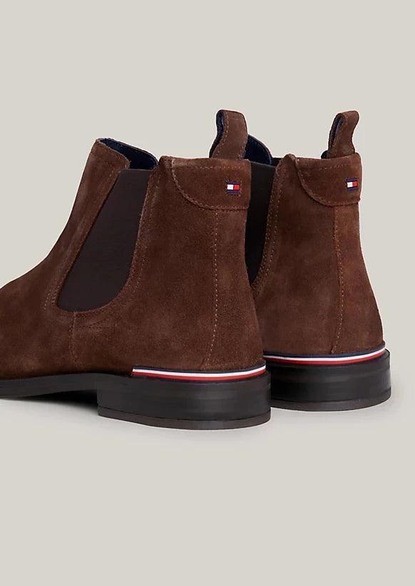 Boots Tommy Hilfiger marron en daim pour homme I Georgespaul