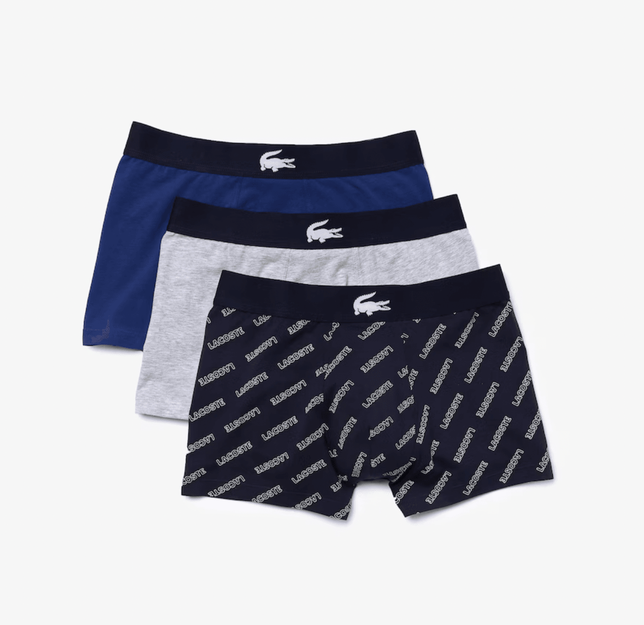 Lot de 3 boxers Lacoste marine en coton pour homme I Georgespaul