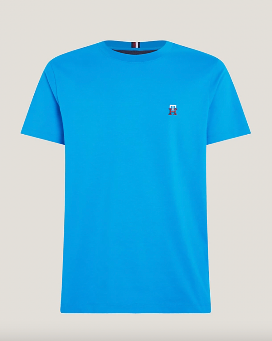 T-Shirt homme Tommy Hilfiger bleu en coton bio I Georgespaul