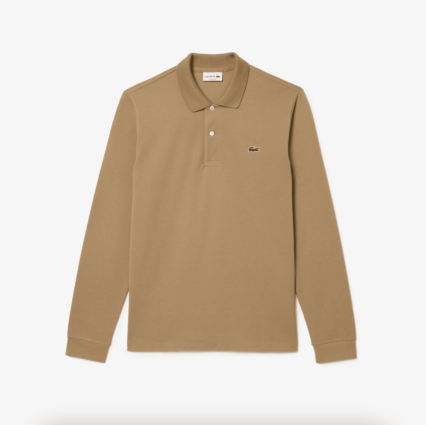 Polo manches longues Lacoste beige - Georgespaul