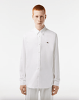 Chemise unie Lacoste ajustée blanche - Georgespaul