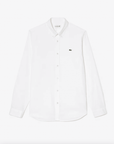 Chemise unie Lacoste ajustée blanche - Georgespaul