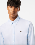 Chemise unie Lacoste ajustée bleu clair - Georgespaul