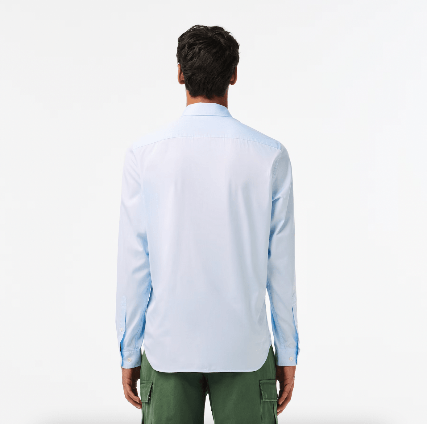 Chemise unie Lacoste ajustée bleu clair - Georgespaul