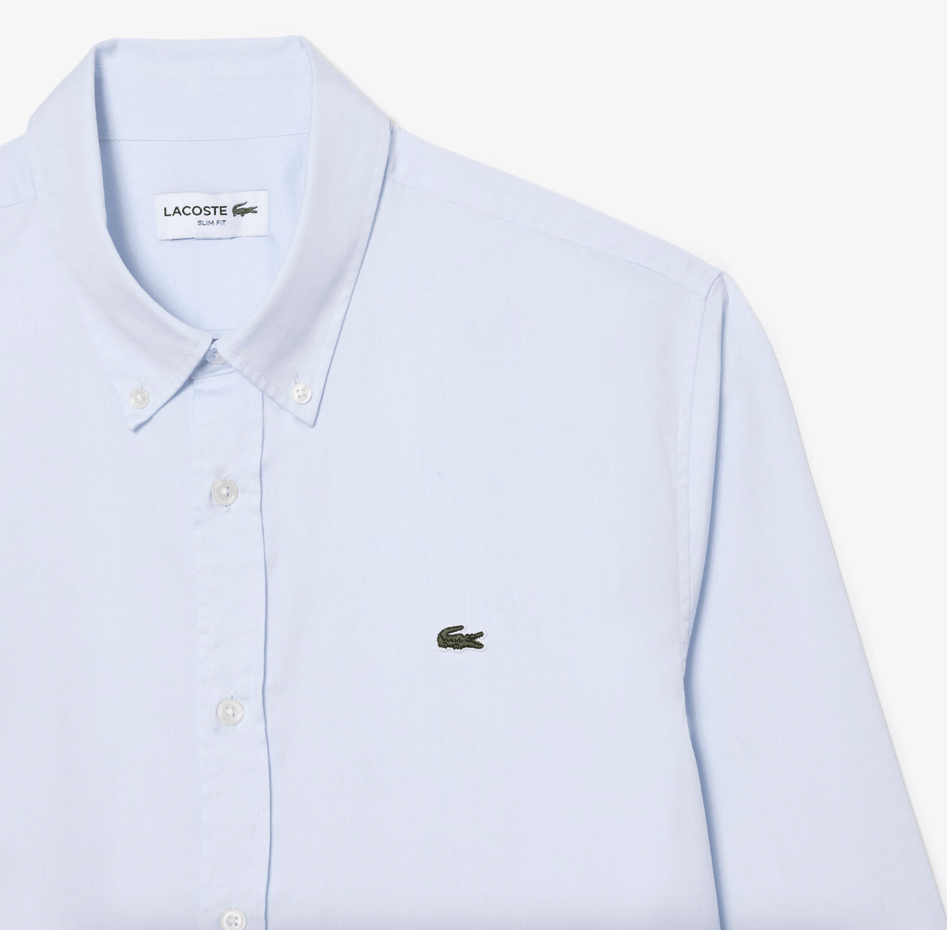 Chemise unie Lacoste ajustée bleu clair - Georgespaul