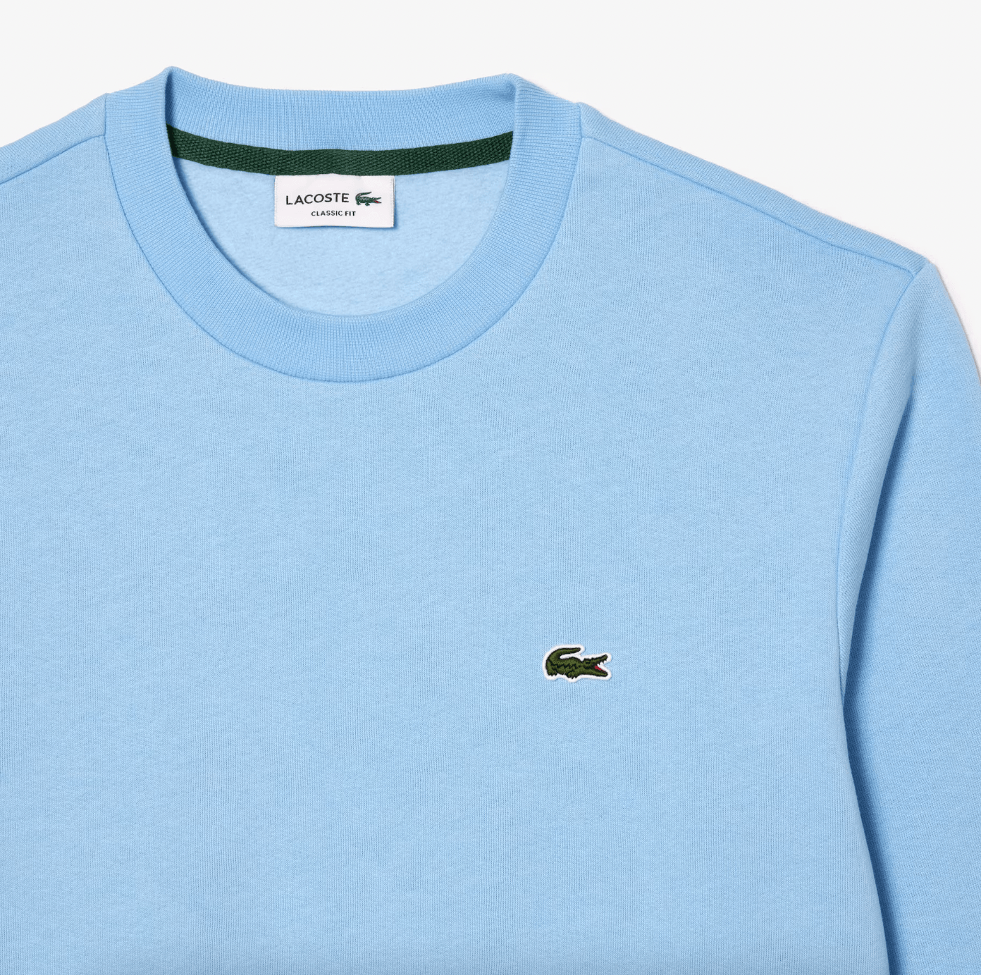 Sweat Lacoste bleu clair en molleton de coton bio - Georgespaul