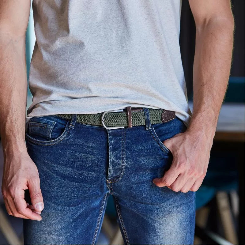 Ceinture tressée Billybelt kaki en cuir pour homme I Georgespaul
