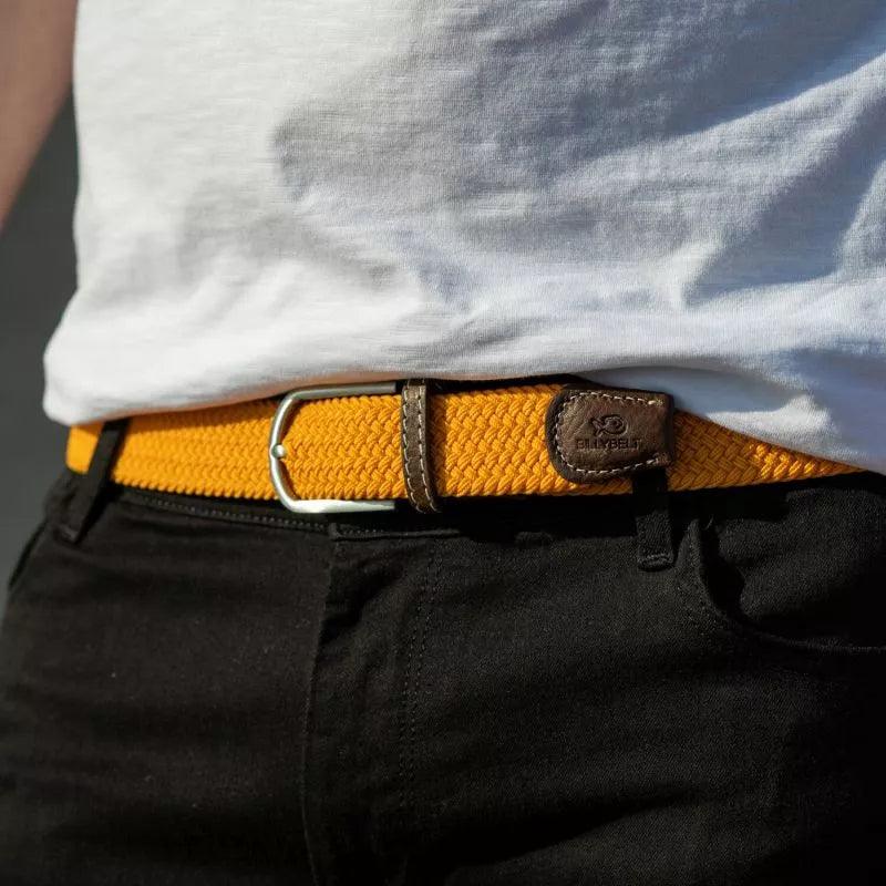 Ceinture tressée Billybelt orange en cuir - Georgespaul