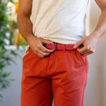 Charger l&#39;image dans la galerie, Ceinture tressée Billybelt rose homme en cuir I Georgespaul
