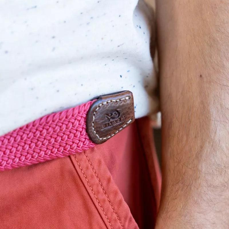 Ceinture tressée Billybelt rose pitaya en cuir - Georgespaul