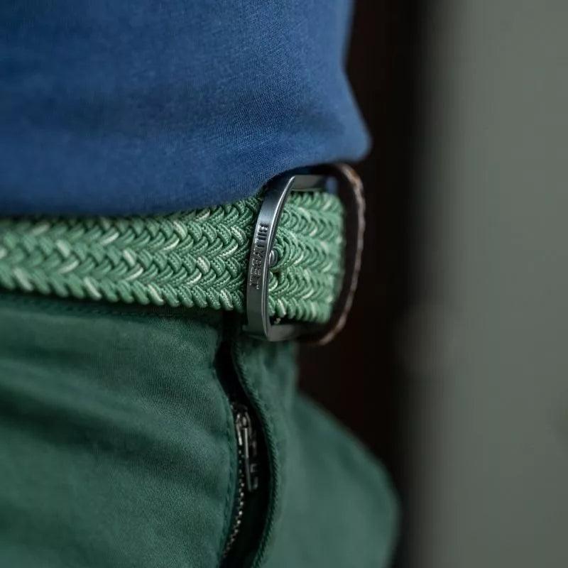 Ceinture tressée Billybelt verte en cuir - Georgespaul