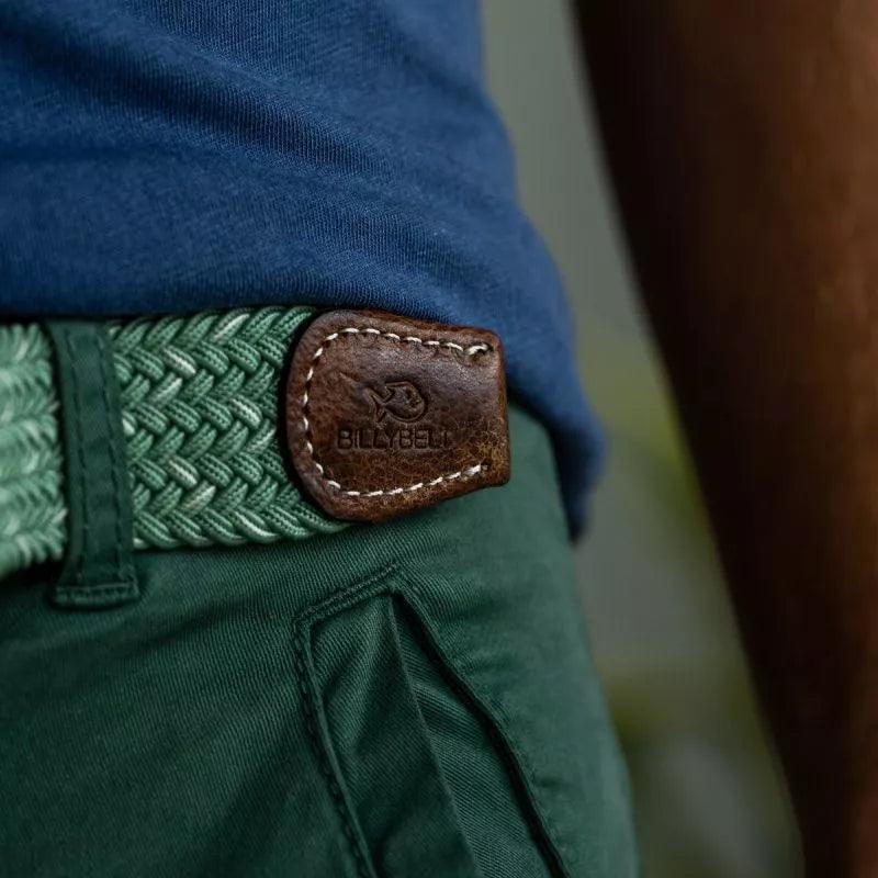 Ceinture tressée Billybelt verte en cuir - Georgespaul