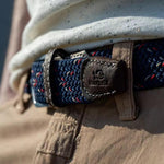 Charger l&#39;image dans la galerie, Ceinture tressée homme Billybelt marine en cuir | Georgespaul
